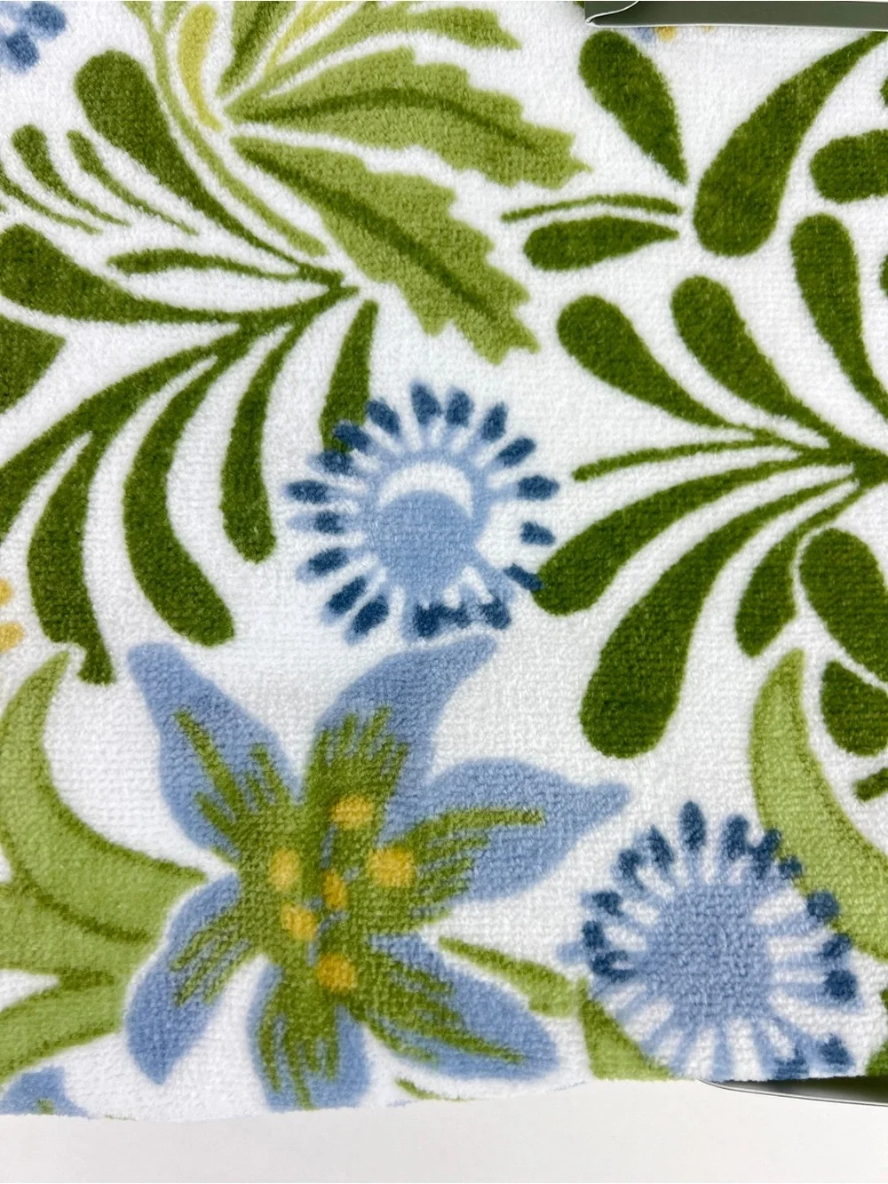 William Morris Bath Towels Floral Blue Green White Soft Velour Cotton 2 Pc NEW